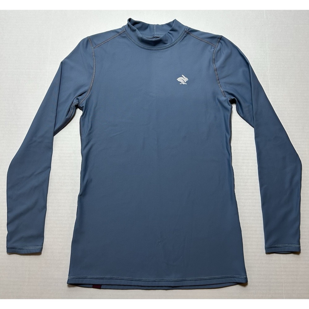 Rabbit Running Women's Size Medium Blue Cold Front Long Sleeve Running Shirt EUC